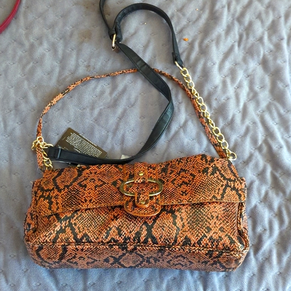 Snake skin shoulder bag